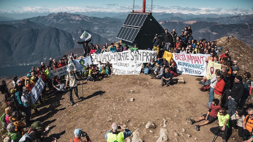 This ski slope offers breathtaking views of Lake Como.  But has climate change made temperatures too cold for snow?